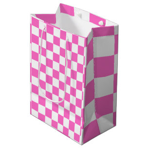 Neon Rosa och White Checkerboard-Vintage