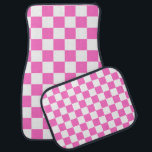 Neon Rosa och White Checkerboard-Vintage Bilmatta<br><div class="desc">Neon Rosa och White Checkerboard | VINTAGE | Klassisk | TRENDIG | SNYGGT | MODE | Minimal</div>