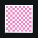 Neon Rosa och White Checkerboard-Vintage Pappersservett<br><div class="desc">Neon Rosa och White Checkerboard | VINTAGE | Klassisk | TRENDIG | SNYGGT | MODE | Minimal</div>