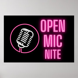 Neon Rosa Open Mic Nite Poster