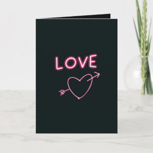 Neon Rosa på Anpassningsbarna Black KÄRLEK hearts Kort