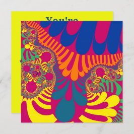 Neon Rosa Rainbow Mod Inbjudningar