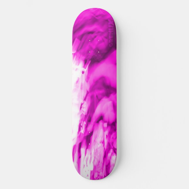 NEON Rosa Rök Old School Skateboard Bräda 18 Cm (Framsida)