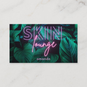 Neon Rosa Skin Lounge QR-kod Visitkort
