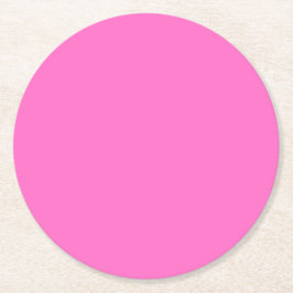 Neon Rosa Solid Färg | Klassisk Underlägg Papper Rund