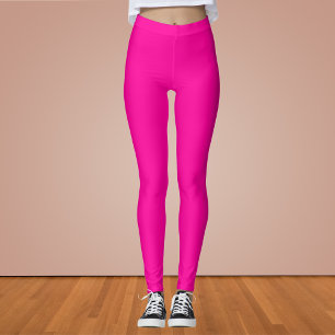 Neon Rosa Solid Färg Leggings