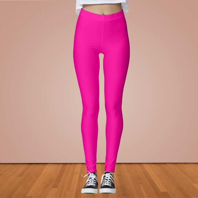 Neon Rosa Solid Färg Leggings (Skapare uppladdad)