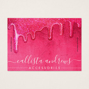 Neon Rosa Thick Glitter Drives Bracelet Visning Visitkort