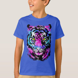 Neon Rosa Tiger Head Porträtt - Tiger T-Shirt