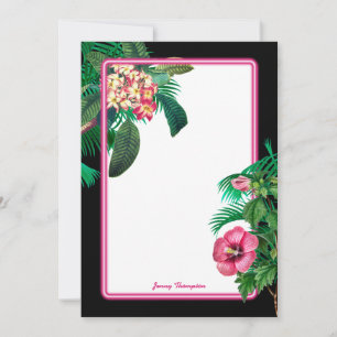 Neon Rosa Tropical Botanicals Anteckningskort