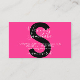 Neon Rosa Waxing efter försiktighet Visitkort