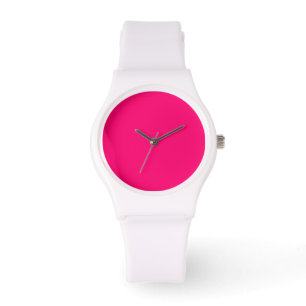 Neon Rosa & White Minimalist Watch - Anpassade Armbandsur