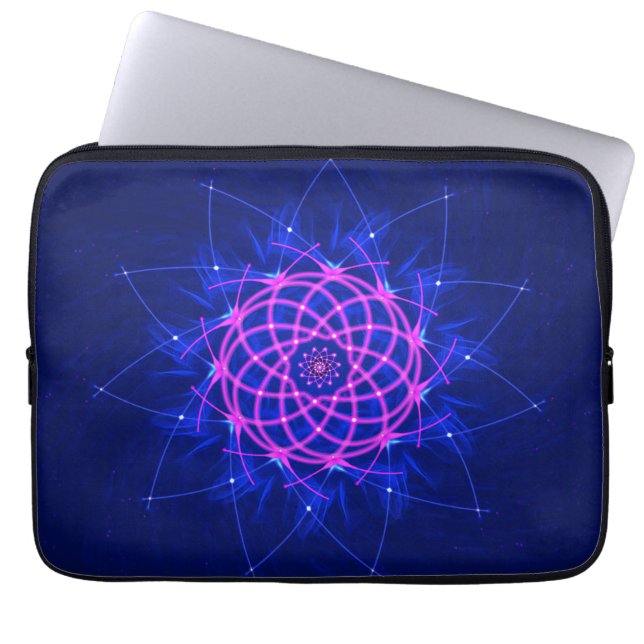 Neon Rosette Glow Laptop Fodral (Framsidan)