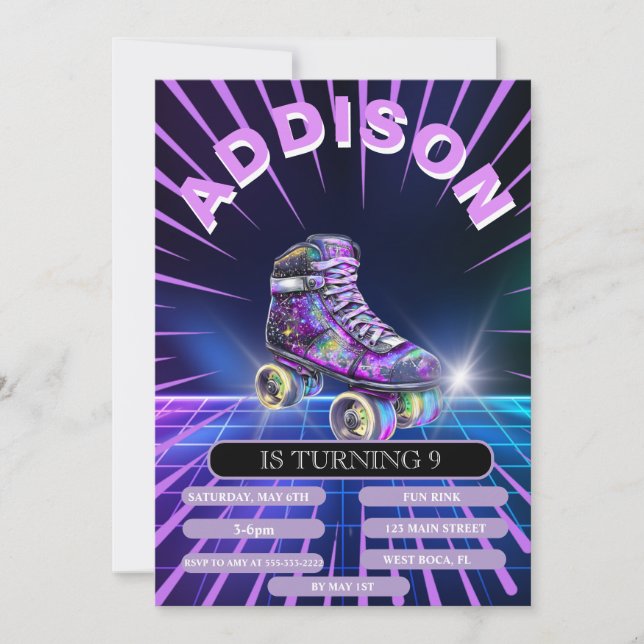 Neon Rullskridsko Fest Inbjudan (Framsida)