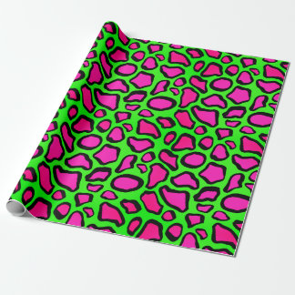 Neon Safari Animal Prints - Grönt & Rosa Presentpapper