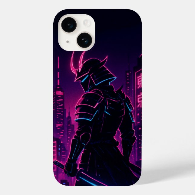 Neon Samurai Cyberpunk iphone case (Baksida)