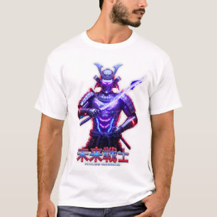 Neon Samuraj Krigare Grafisk T-Shirt