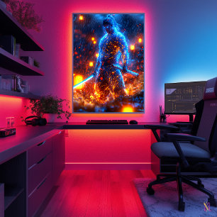 Neon Samurajkrigare – Cyberpunk Bushido Poster