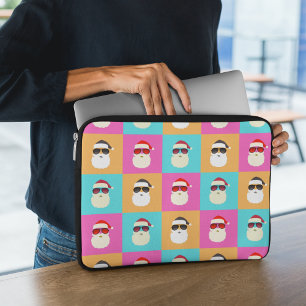Neon Santa med sunglass Colorful Coola Mönster Laptop Fodral