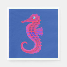 Neon Seahorse papper napkins