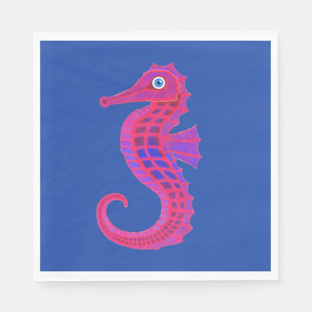 Neon Seahorse papper napkins Pappersservett (Framsidan)
