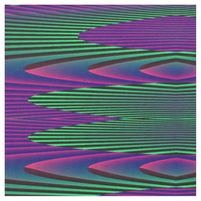 Neon Seas Patterned Craft Fabric Tyg (Närbild)