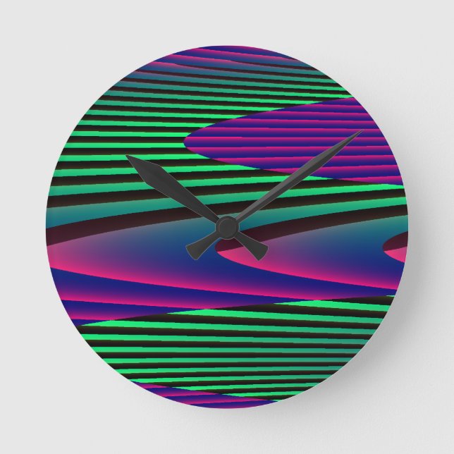 Neon Seas Wall Clock Rund Klocka (Framsida)
