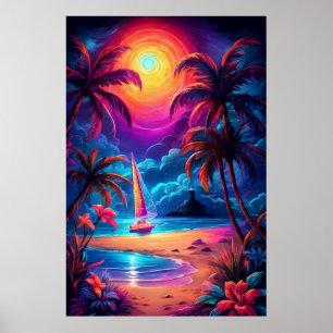 Neon Seaside Beacon 2 Poster