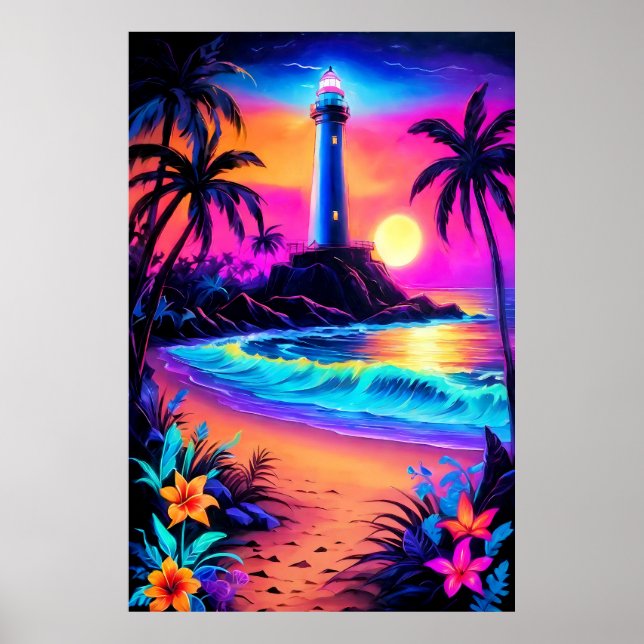 Neon Seaside Beacon 3 Poster (Framsidan)