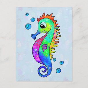 Neon Seepferdchen Vykort