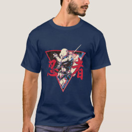 Neon Shadow Ninja - Dynamic Japansk Warrior Art T Shirt