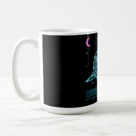Neon Shark Synthwave - Retro Ocean Predator Kaffemugg