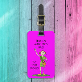Neon SHOCK ROSA Girl Scout JUNIOR | ANPASSNINGSBAR Bagagebricka