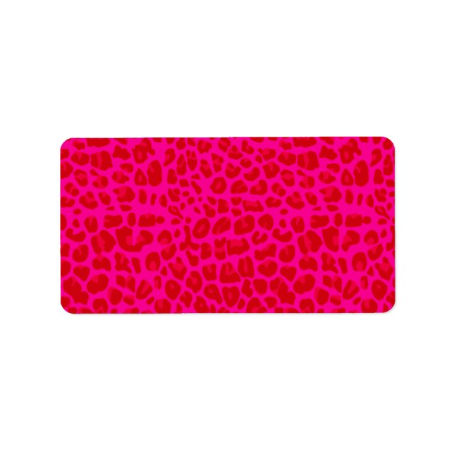Neon shock rosa leopard print mönster adressetikett (Framsidan)