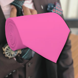 Neon Shock rosa Solid Färg Klassisk Slips
