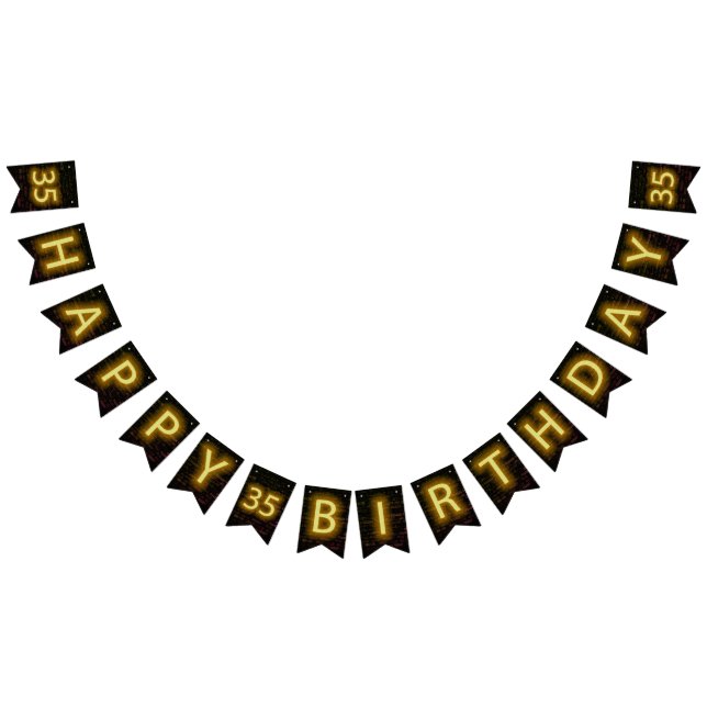 Neon Sign on Brick för 35e Birthday Vimplar (Alla)