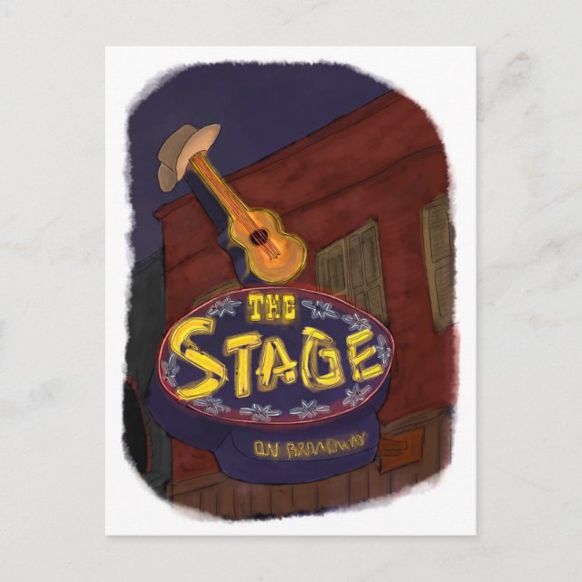 Neon Sign on Broadway Nashville, TN - vykort (Framsida)