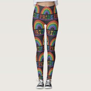 Neon Sign Rainbow Pride Mönster Leggings