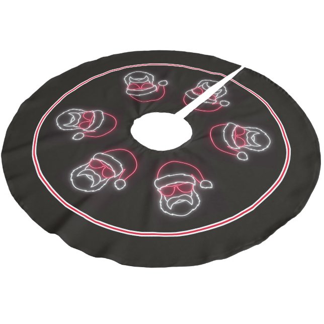 Neon Sign Stil Santa in Sunglasses Julgransmatta Borstad Polyester (Vinklad)