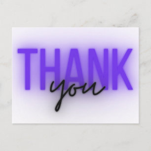 Neon Sign Tack Vykort