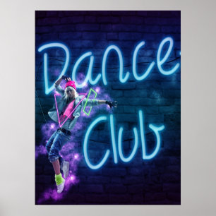 Neon-signatur för Dance Klubb Poster