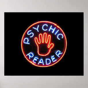 Neon-signatur för Psychic Reader Poster