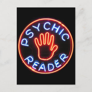 Neon-signatur för Psychic Reader Vykort