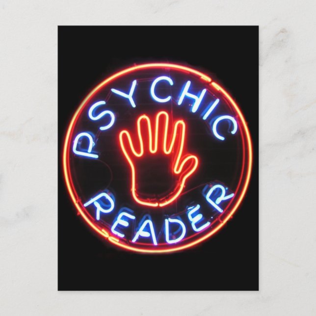 Neon-signatur för Psychic Reader Vykort (Framsida)
