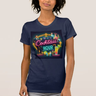 Neon-signera Cocktail-timpar för mittårtusende T Shirt