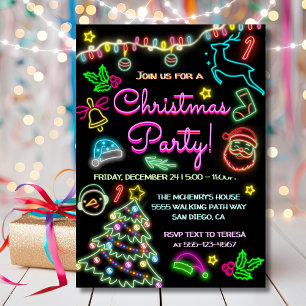Neon Signs Helgdag jul Party Inbjudningar