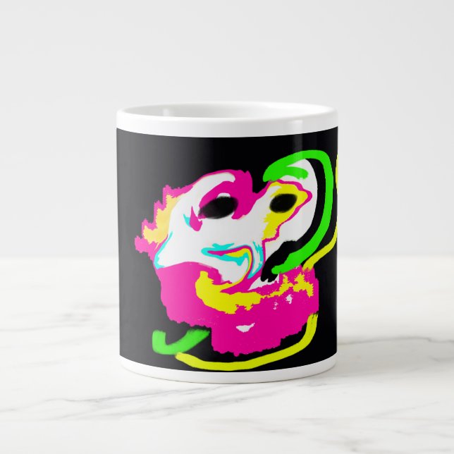 Neon sjöhästar sten  jumbo mugg (Framsidan)