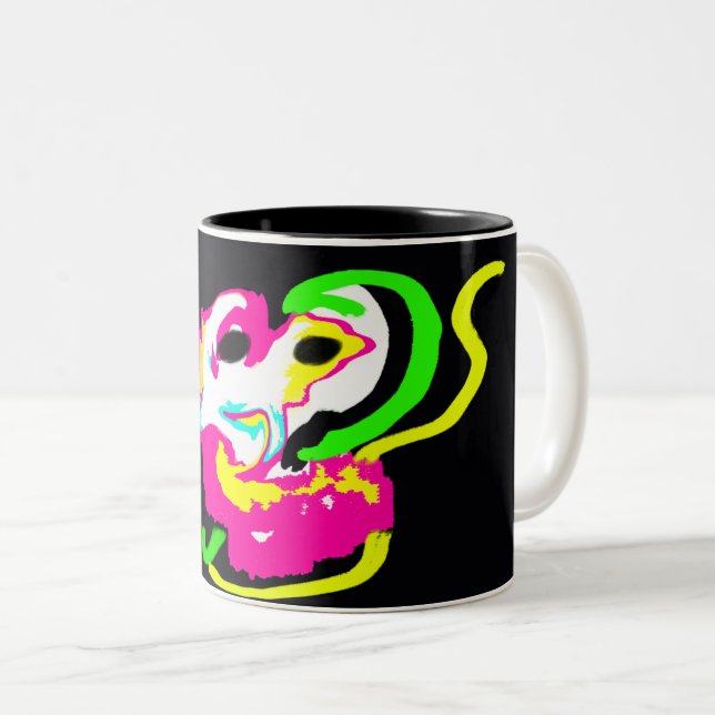 Neon sjöhästar sten  Två-Tonad mugg (Framsida höger)