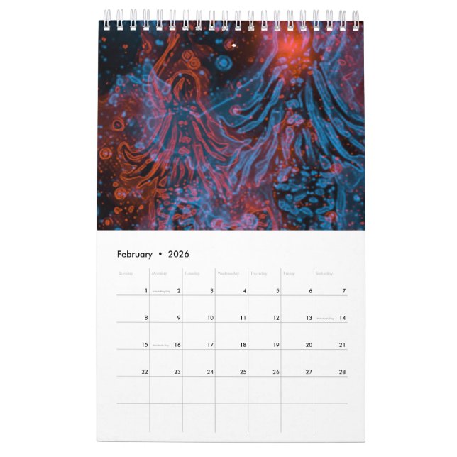 neon sjöjungfru calander kalender (Feb 2026)
