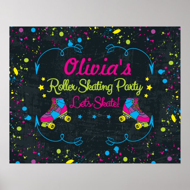 Neon Skate Party Poster (Framsidan)